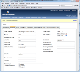 PHP Newsletter Software SuperWebMailer -  Speicherung von Newsletter-Empfngern/Kontakten