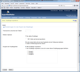 PHP Newsletter Script SuperWebMailer - Exportieren der Newsletter-Empfnger