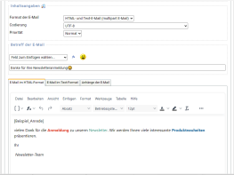 PHP Newsletter Software SuperWebMailer - E-Mail nach Anmeldung und Abmeldung im HTML-Format und Text-Format