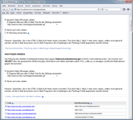 PHP Newsletter Software Zählung E-Mail Öffnungen und Klicks auf Links (Linktracking)