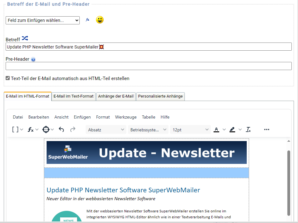 Newsletter Erstellen Und Newsletter Versenden Html Newsletter Software Superwebmailer Fur Windows Und Mac