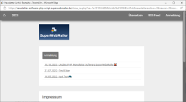 PHP Newsletter Software - Newsletter-Archiv als HTML-Version fr die eigene Webseite sortiert nach Erscheinungsdatum des Newsletters