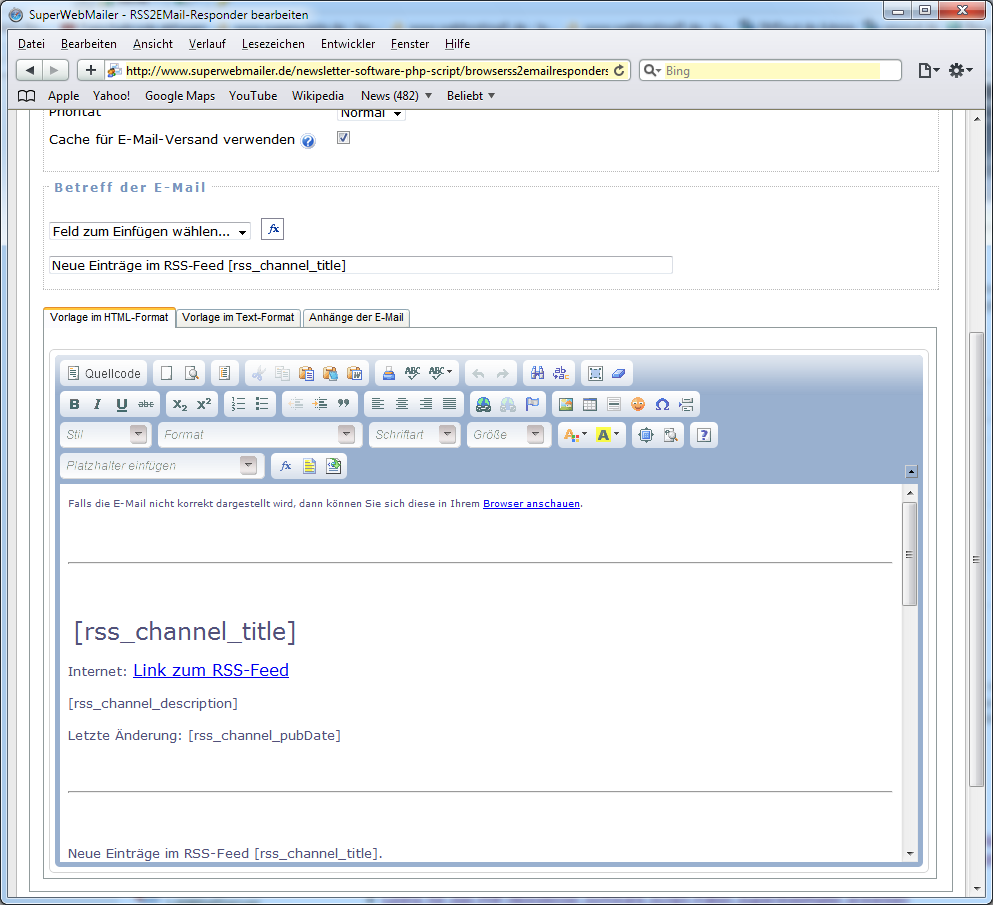 Newsletter Software Superwebmailer Rss Feeds Als Newsletter - 