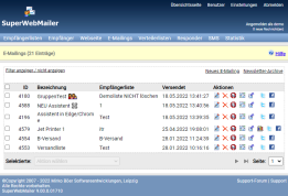 PHP Newsletter Software SuperWebMailer zum HTML Newsletter erstellen und HTML Newsletter versenden